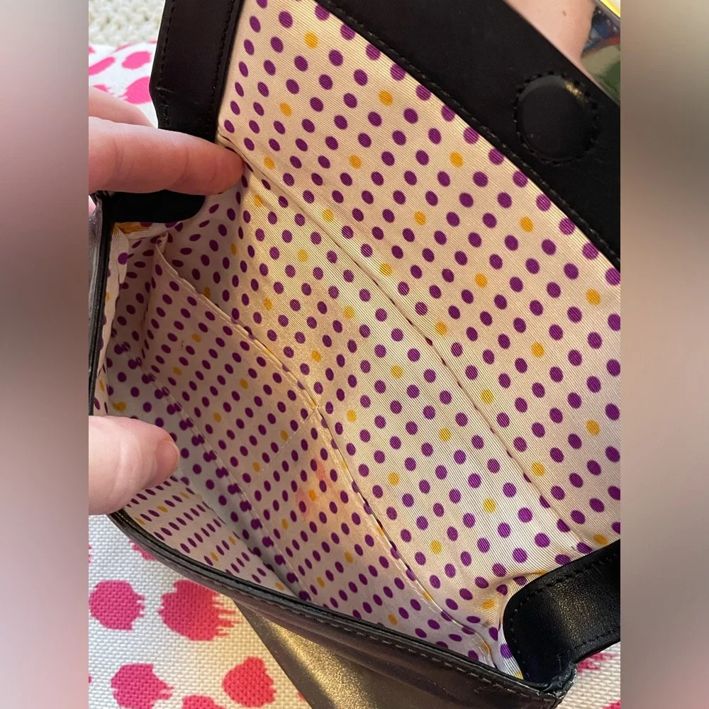 Kate Spade Metallic Silver Leather Flap Clutch/Wristlet